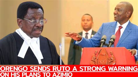 Breaking News Orengo Amtumia Ruto Onyo Kali Dhidi Ya Mpango Wake Kwa