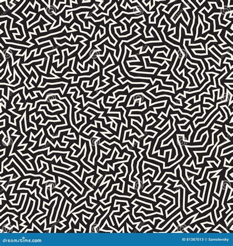 Irregular Maze Lines Vector Black And White Pattern Cartoondealer