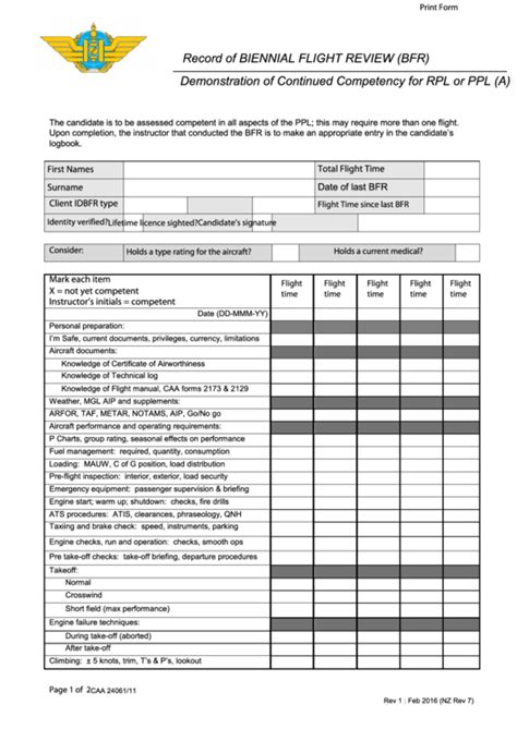 Fillable Caa 24061 11 Form Demonstration Of Continued Competency For