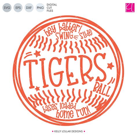 Tigers Baseball And Softball Bundle Svg Dxf Eps Png Cut Files Kelly