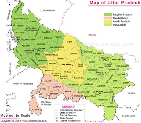 Map Of Uttar Pradesh Uttar Pradesh District Map Political Flickr