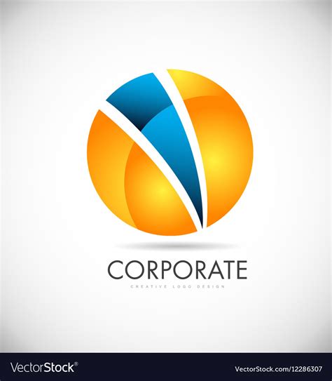 Corporate Orange Blue Sphere Logo Icon Design Vector Image