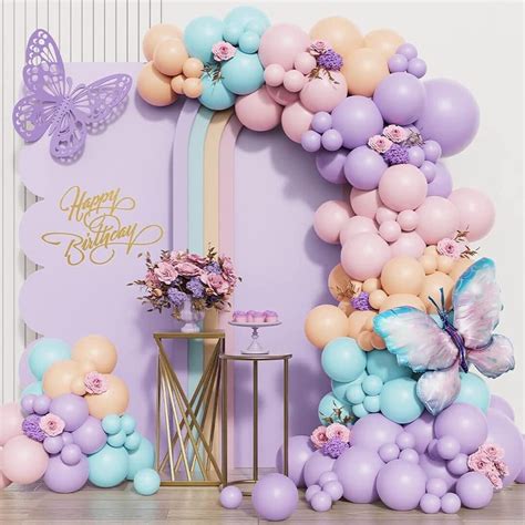 Butterfly Balloon Garland Arch Kit 148pcs Pastel Pink And Etsy