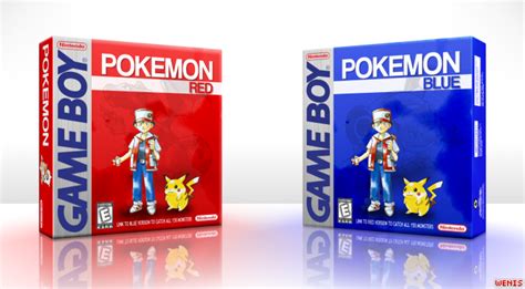 Pokemon Red and Blue Game Boy Box Art Cover by Wenis