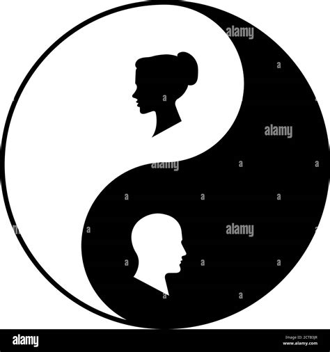 Yin Yang Symbol Of Harmony And Balance Between Male And Female Stock