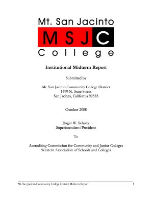 Fillable Online Fillable Online Msjc Midterm Report Mt San Jacinto