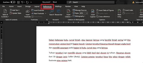 Cara Membuat Catatan Kaki Footnote Di Microsoft Word Inwepo