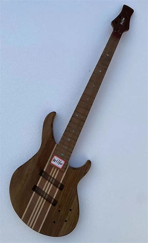 Harley Benton 5 String Bass Walnut Body With Neck Through Diy Reverb