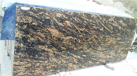 15 20 Mm Black Gold Golden Markino Granite Slabs For Flooring At Rs