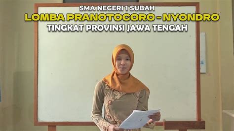 Lomba Pranotocoro Nyondro Tingkat Provinsi Jawa Tengah Sma Negeri