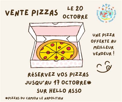 Vente De Pizzas Ape Ecole Publique Plouer