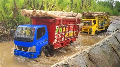 Mobil Truk Canter Fuso Muat Kayu Oleng Rc Handmade Isuzu Nmr Beko Rc