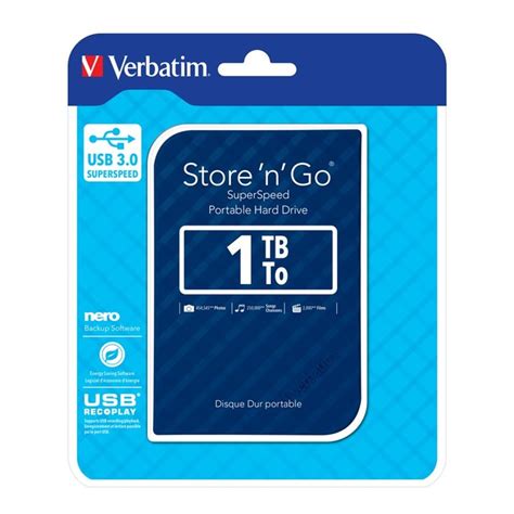 Verbatim Store N Go Portable Hard Drive Gen Usb Tb Blue