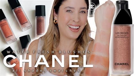 CHANEL LES BEIGES WATER FRESH BLUSHES SWATCHES OF ALL SHADES Side By