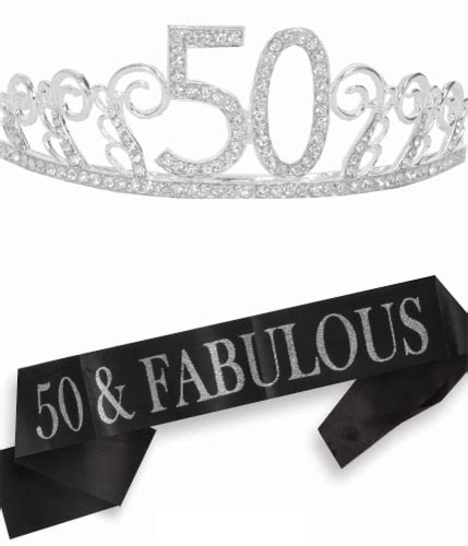 Th Birthday Sash Tiara Set For Women Glitter Sash Rhinestone