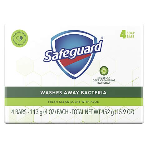 Safeguard Bar Soap Fresh Clean Scent With Aloe 4oz 4 Count 4 Ct