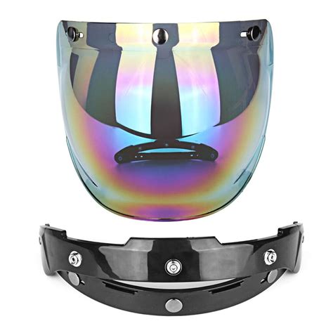 Windproof Motorcycle Helmet Bubble Visor Lens Retro Motorbike Bubble Shield Mask Visor For