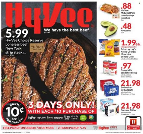 Hy Vee IA IL MN MO SD Weekly Ad Flyer Specials October 5 To