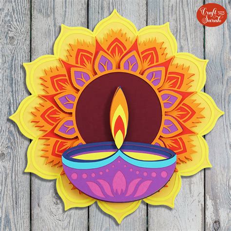 Free SVG! 🪔 Mandala Diya Lamp for Diwali | Diwali craft, Diy diwali decorations, Flower crafts