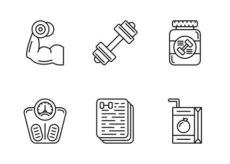 Fitness Vector Icon Set 17463410 Vector Art At Vecteezy