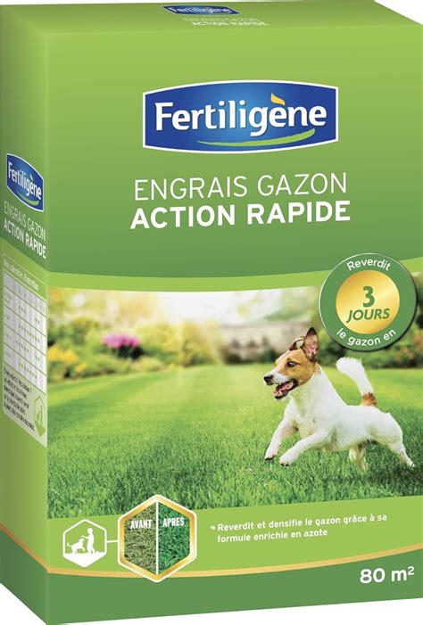 FERTILIGENE Engrais Gazon Action Rapide 3 Jours 2 8kg 80m² Amazon fr