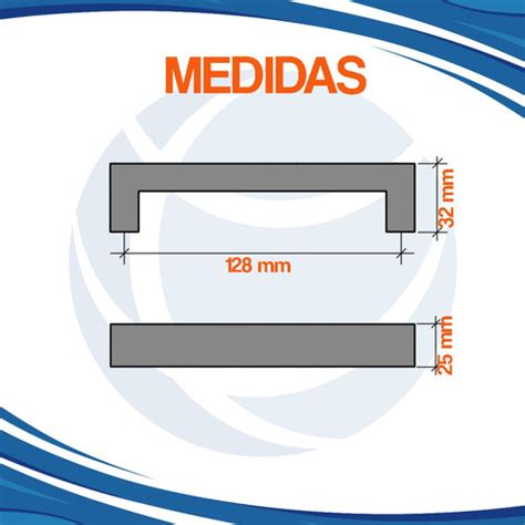 Tirador Manija U Recta Aluminio Mm Cuadrada Cajon Mueble Mundocima