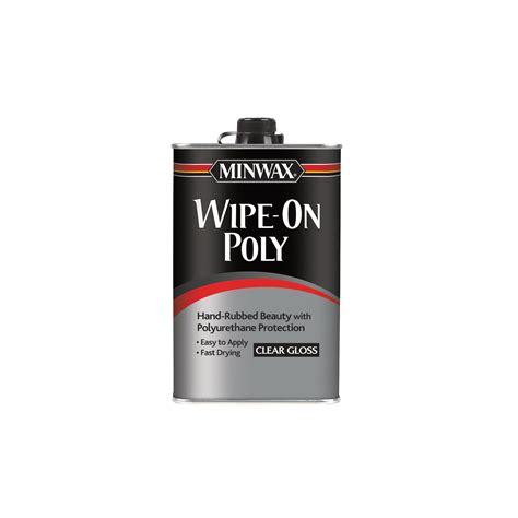 Minwax Wipe On Poly Oil Based Polyurethane Glossy Clear Quart Fast