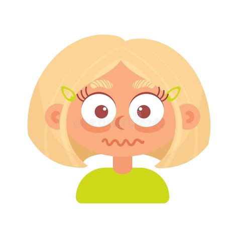 Scared Girl Cartoon Face