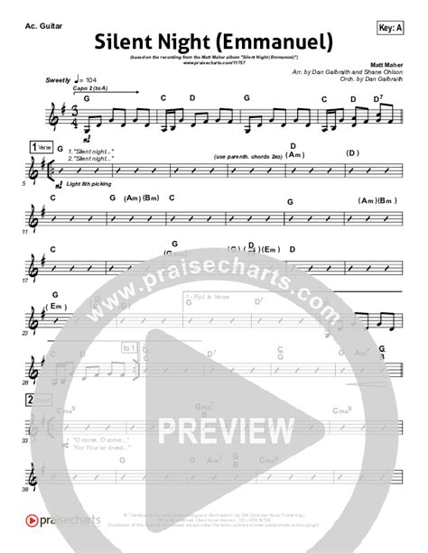 Silent Night Emmanuel Acoustic Guitar Sheet Music Pdf Matt Maher