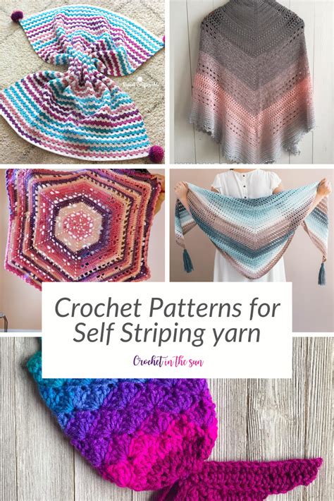 Crochet Patterns for self striping yarn, whirls, & ombre yarns #crochet