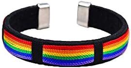 Nonbinary Lgbtq Pride Bracelets Rainbow Bangle Open Cuff Wristband For