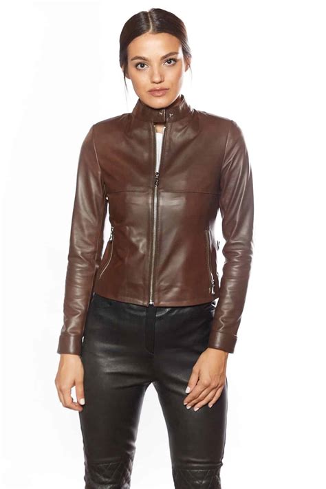 Brown Leather Jackets For Women Outfits