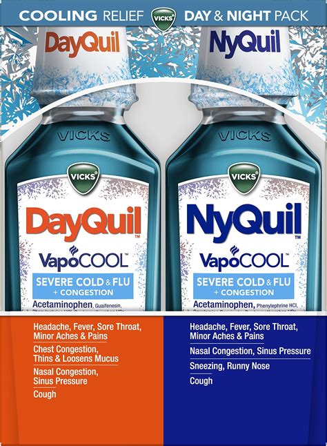 Vicks Dayquil And Nyquil Severe Combo Max Strength Cold And Flu Medicine For Fever