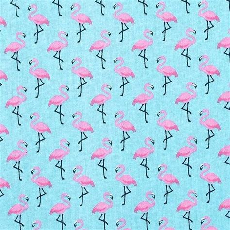 Tissu Flamingo Tissu Flamants Roses Et Bleu Turquoise Cretonne 100