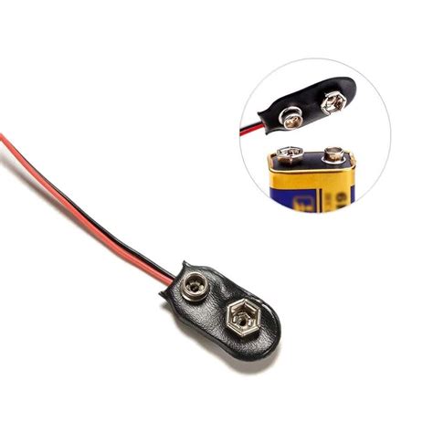 2x 9 Volt Batterieclip Block Batterie Clip Anschluss Kabel für 9V