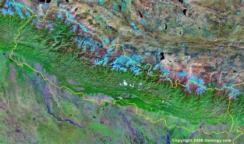 Nepal Map and Satellite Image