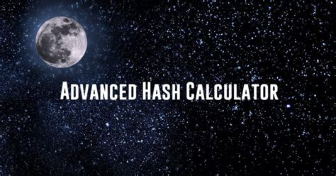 Advanced Hash Calculator Calculatorey