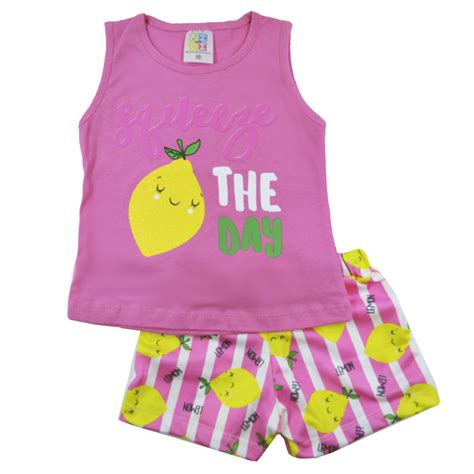 Conjunto De Beb Ver O Lemon Rosa Escuro P M G Lojas Boyzinhos