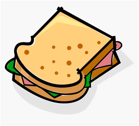 Vector Illustration Of Sandwich Sliced Cheese Or Meat Ham Sandwich