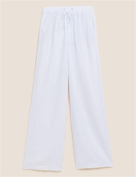 Wide Leg Keten Pantolon Marks Spencer