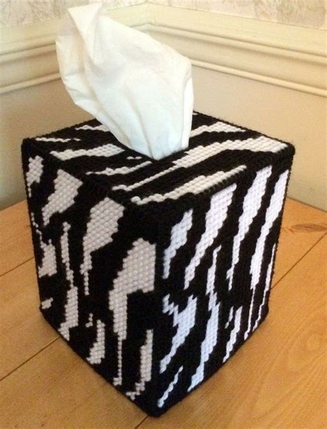 Zebra Print Tissue Cover Handmade Boutique Size Black White Ebay