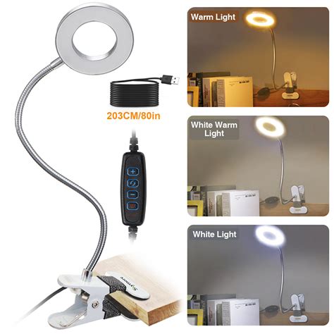 Wrought Studio Cappy Metal Clip On Lamp 3 Color Modes 10 Brightness