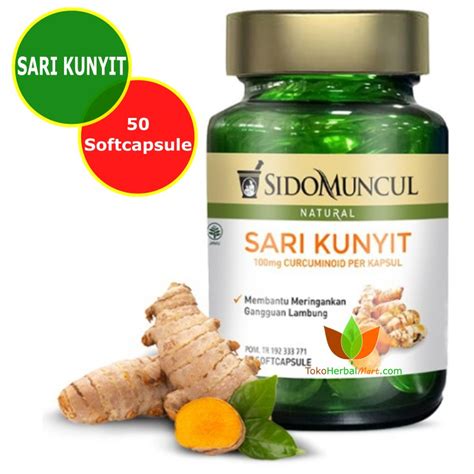 Jual Kapsul Sari Kunyit Kuning Sidomuncul Sido Muncul Softcapsule