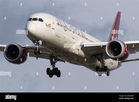 A Virgin Atlantic Boeing Lands At London Heathrow Airport On Th