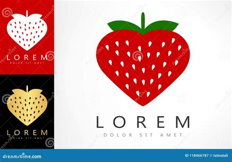 Strawberry vector logo stock vector. Illustration of simplicity - 118466787