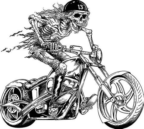 Biker, Motorcycle, Chopper, Skull, Skeleton, Harley Davidson, Lowrider ...