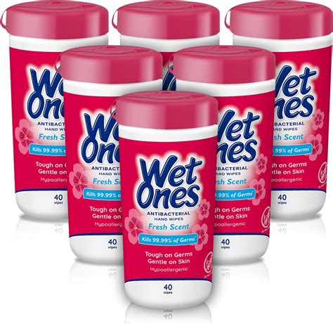 Wet Ones Antibacterial Hand Wipes Case Fresh Scent 20 Ct Travel Size 10 Pack