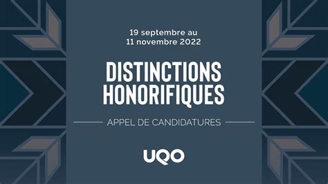 Appel De Candidatures Pour Les Distinctions Honorifiques De L UQO YouTube