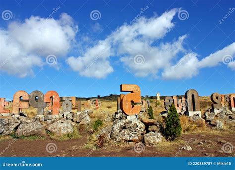 Rocky Armenian Alphabet Park In Artashavan Editorial Photography