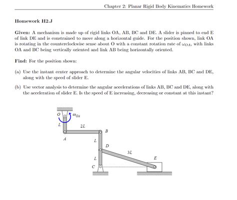 Given A Mechanism Is Made Up Of Rigid Links OA AB BC Chegg